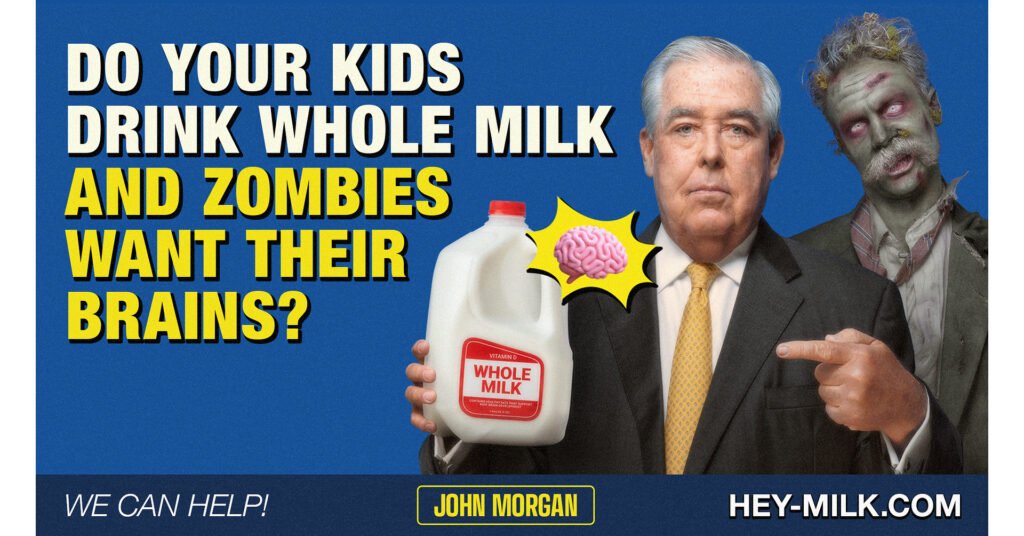 Does Your Child Drink Whole Milk? Milk Taps John Morgan to Partner for Satirical Commercial on Whole Milk's Zombie-Attracting Brain Benefits