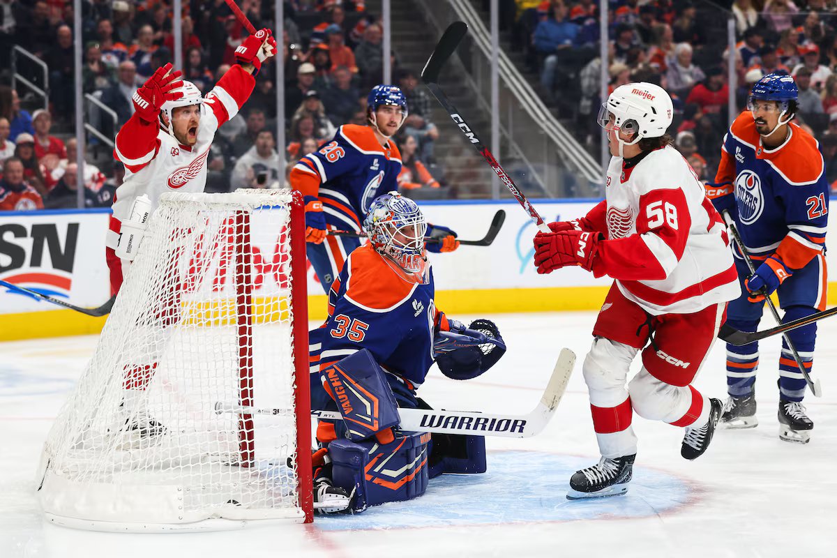 Lucas Raymond completes Red Wings’ rally against Oilers with shootout winner